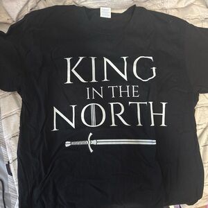 King In The North Fantasy T-Shirt Game Of Thrones Medieval Jon Snow Large